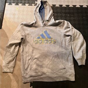 Adidas Sweatshirt hoodie, Grey, size Large